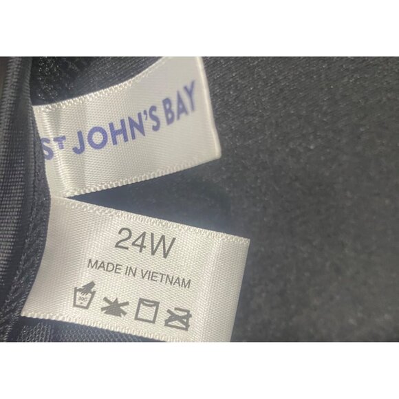 St. Johns Bay Black Floral Tankini Swim Suit Size 24W One Piece‎ Plus Size Skirt - Picture 2 of 12